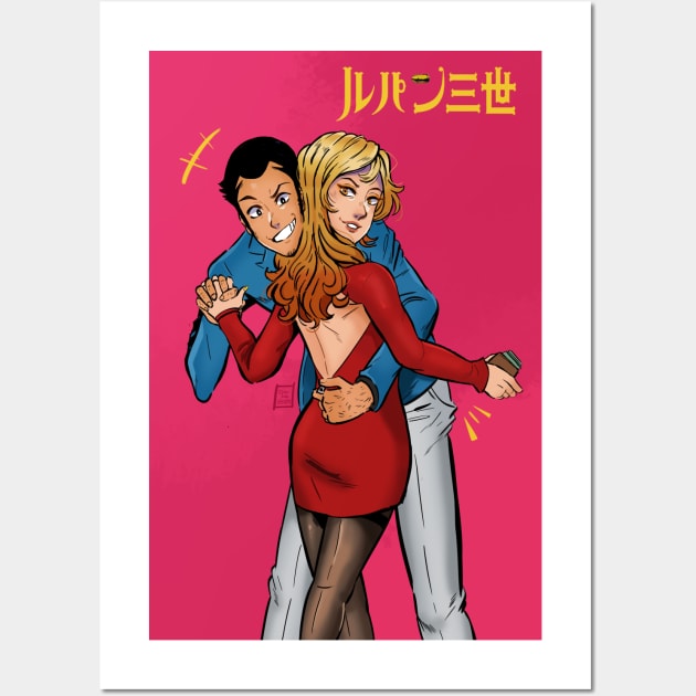 Lupin and Fujiko Wall Art by dylanbeedoodles